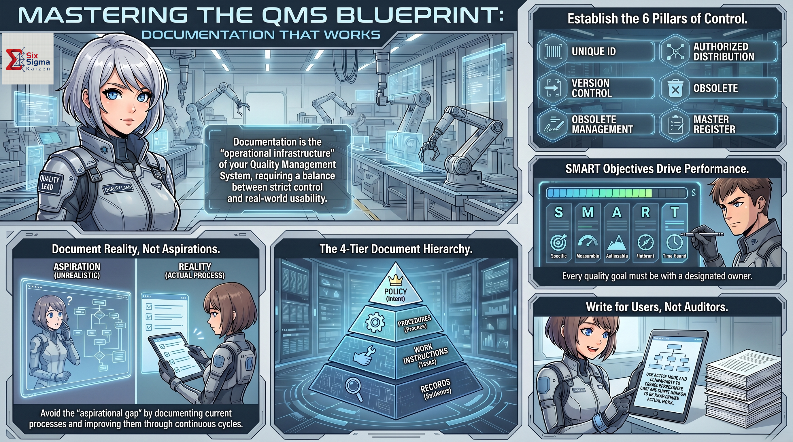 ISO 9001 documentation development QMS blueprint visual