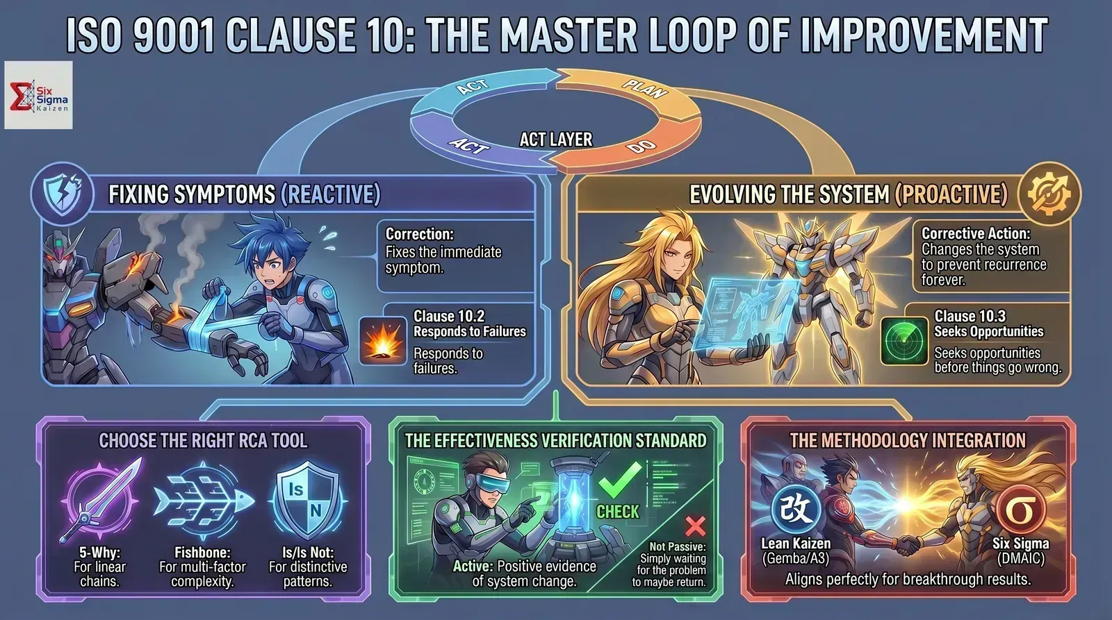 ISO 9001 Clause 10 improvement visual summary