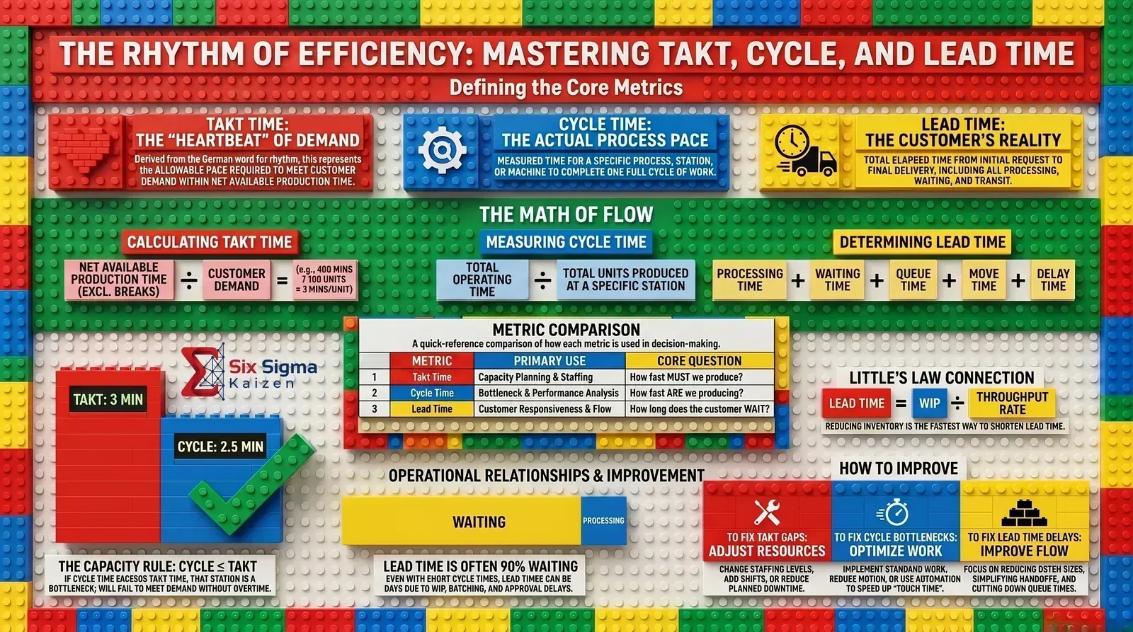 Takt time, cycle time, and lead time infographic thumbnail